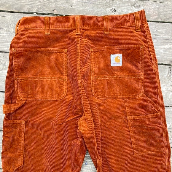 RARE Carhartt WIP Single Knee Corduroy Pants - Brandy Orange Size 32 - Picture 8 of 11
